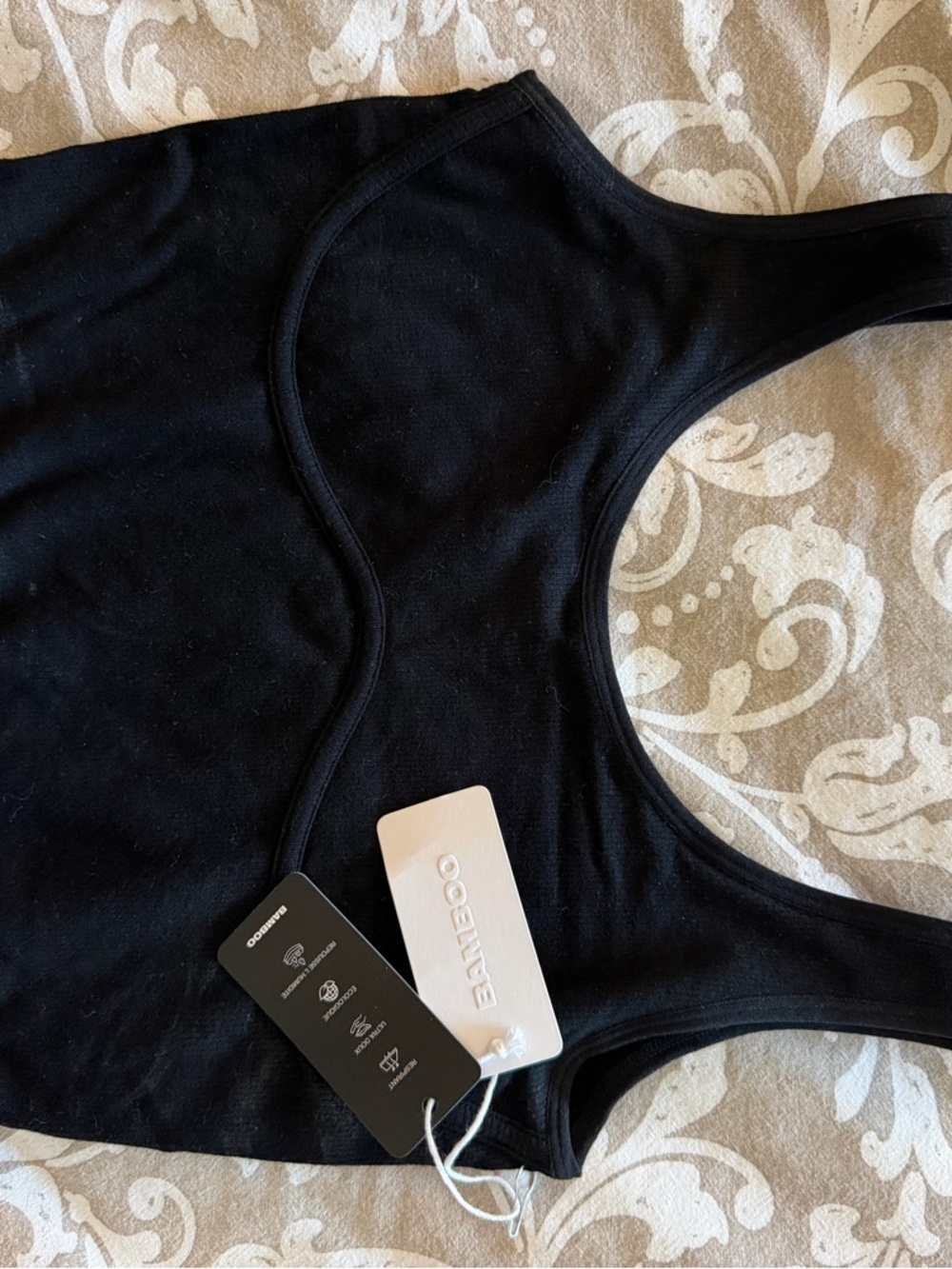 BAMBOO Black Crop Tank Top